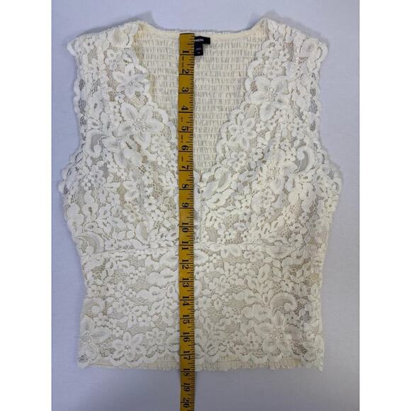 Vintage Express Y2K 90’s Babydoll Lace Sleeveless Tank Top Ivory Size XS - Picture 7 of 16